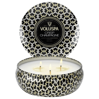 Voluspa Crisp Champagne 3 Wick Tin Candle 12oz / 340ml