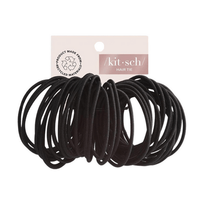 Kitsch Recycled Polyester Thin Elastics 40pc - Black